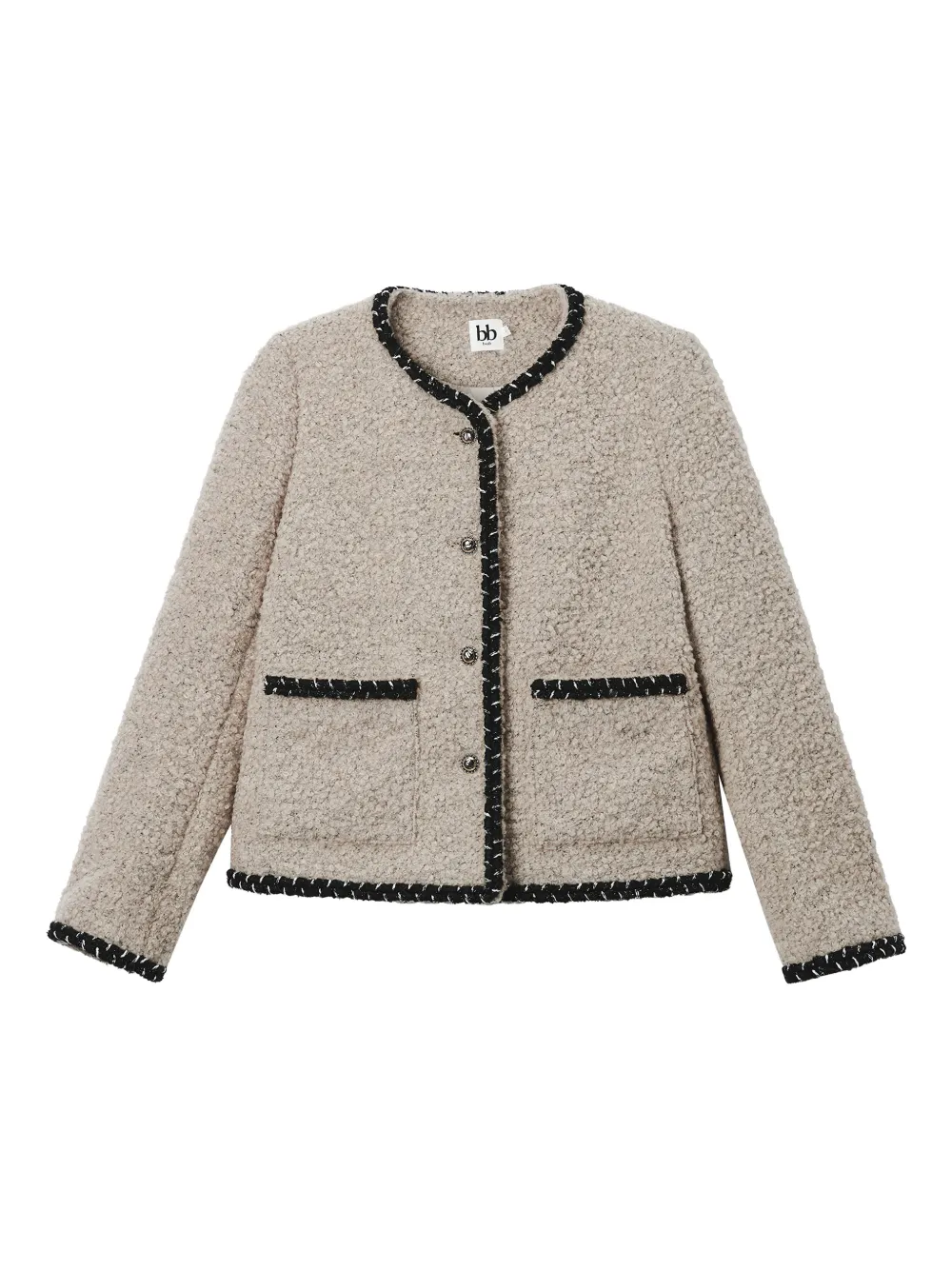 b+ab buttoned contrast trim jacket | Neutrals | Image 1