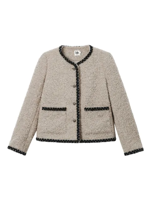 b+ab buttoned contrast trim jacket