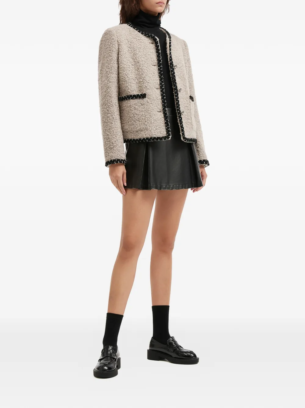 b+ab buttoned contrast trim jacket | Tweed Jackets | Image 2
