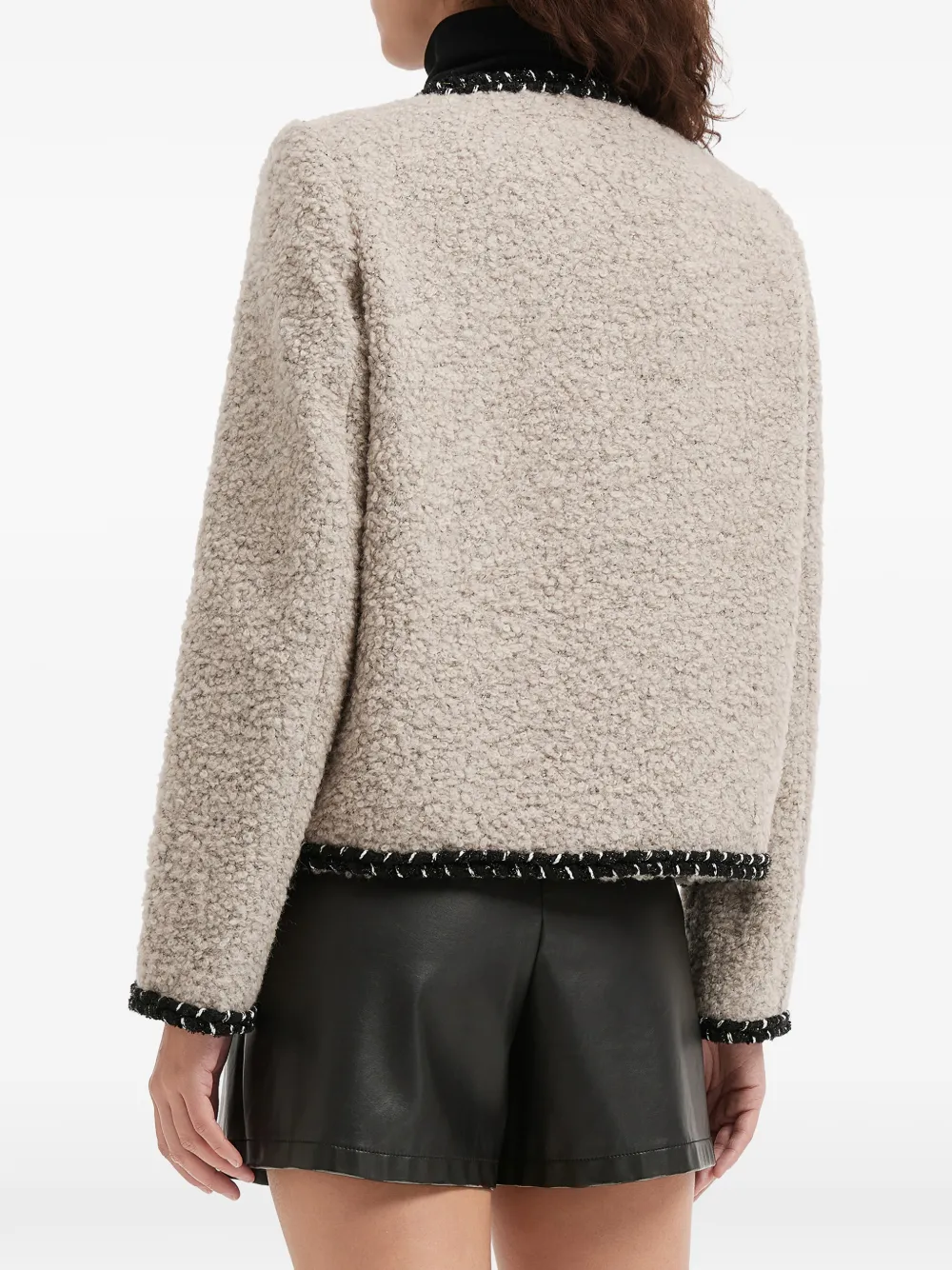 Buttoned Contrast Trim Jacket
