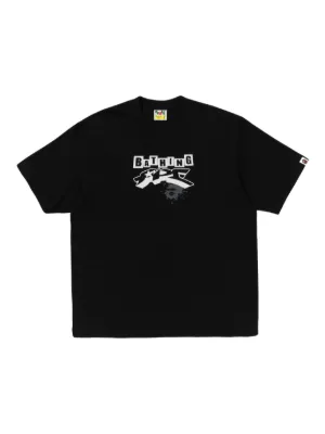 APEE BY A BATHING APE Tシャツ　ペイント　ロゴ　ストーン A BATHING APE® ラインストーンロゴ Tシャツ | ブラック | FARFETCH JP