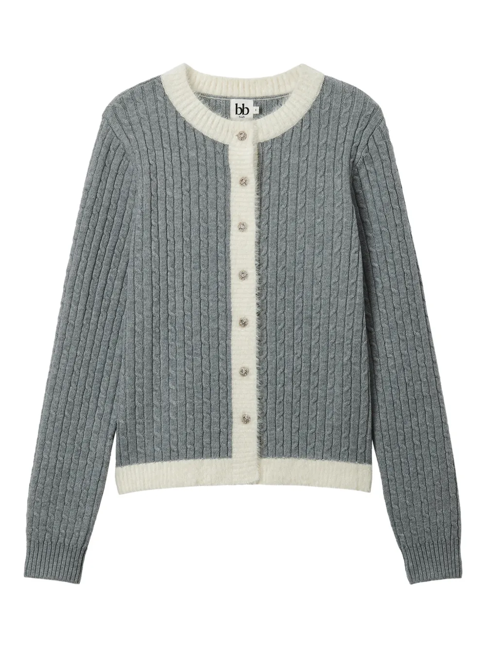 b+ab cable-knit button cardigan - Grau