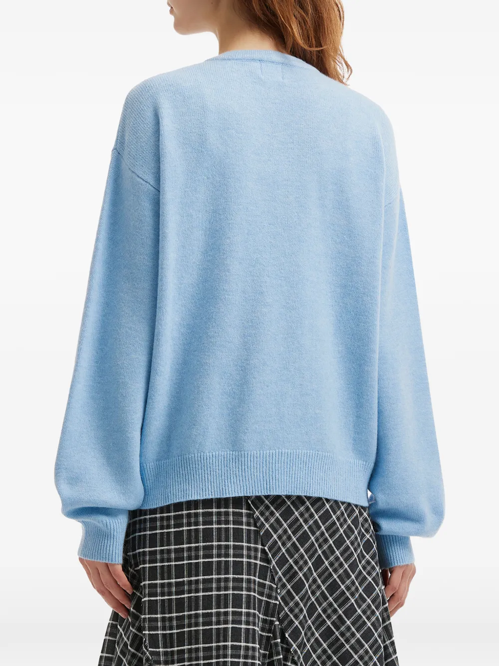 b+ab Trui met ronde hals en applicatie Blauw