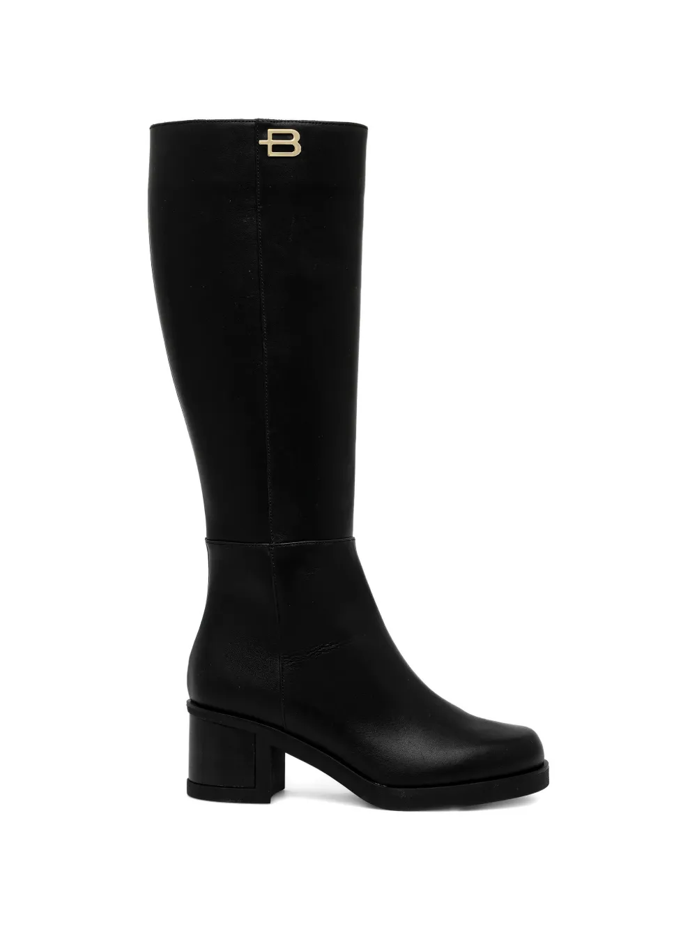 Baldinini leather knee-high boots Zwart