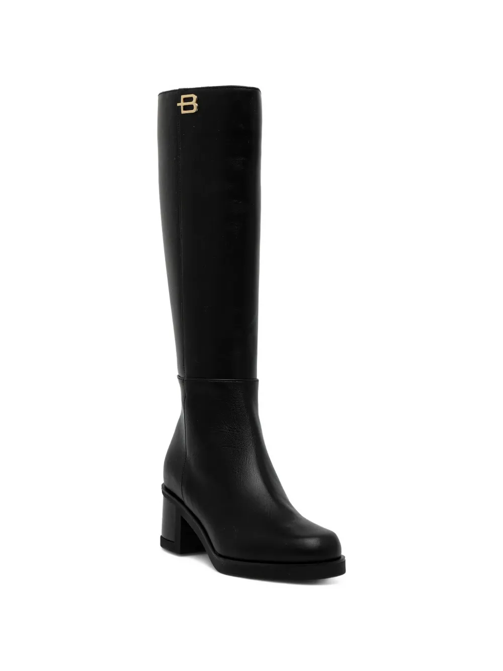 Baldinini leather knee-high boots Zwart