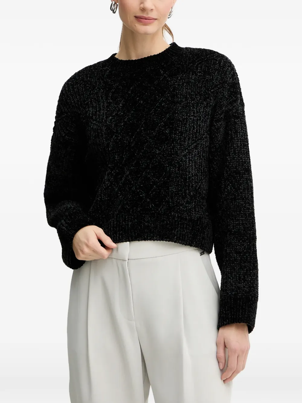 Armani Exchange Maglione con trama in rilievo - Nero