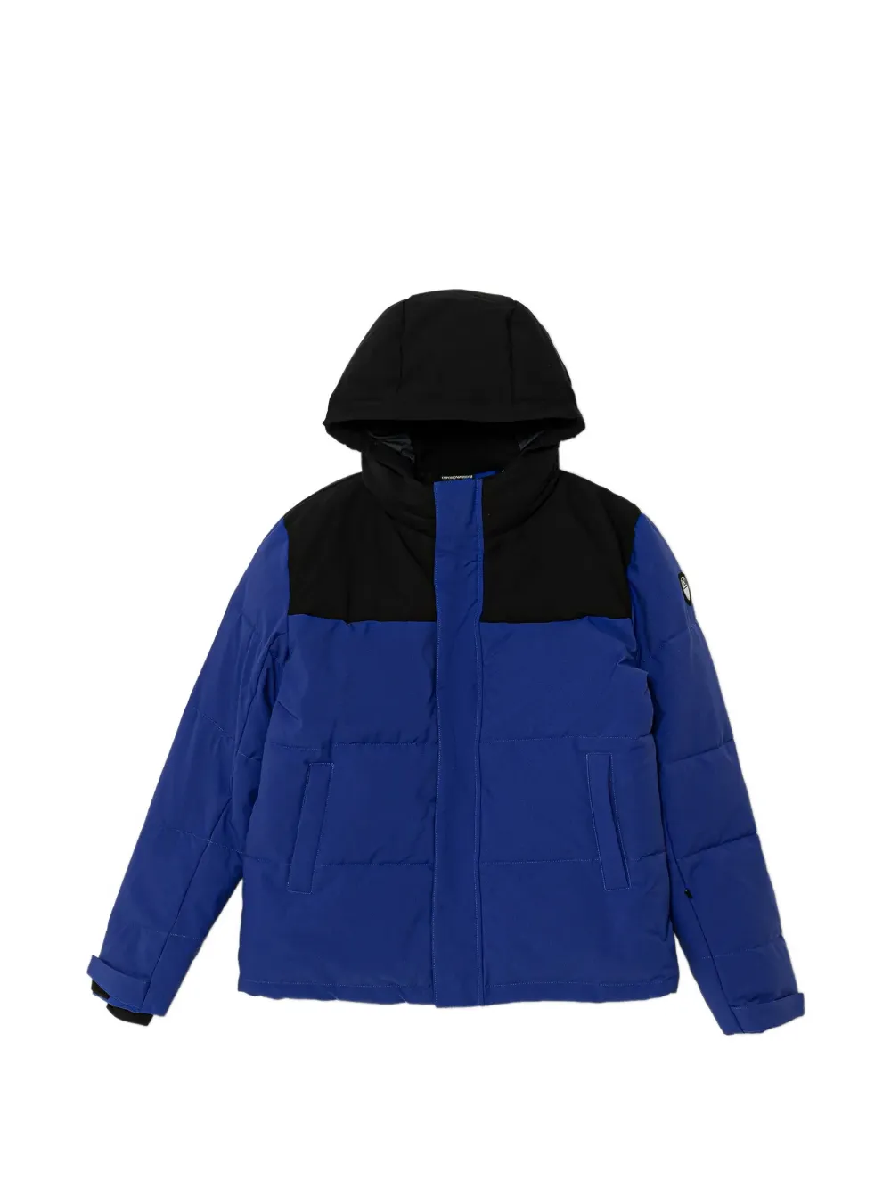 Emporio Armani Kids hooded colourblock jacket - Blu