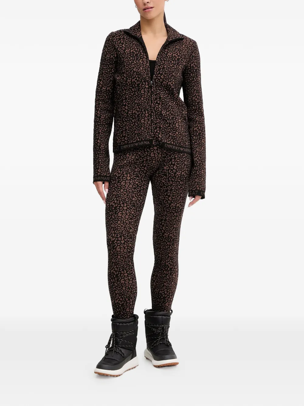 Ea7 Emporio Armani Set top e leggings leopardati (2 pezzi) - Marrone