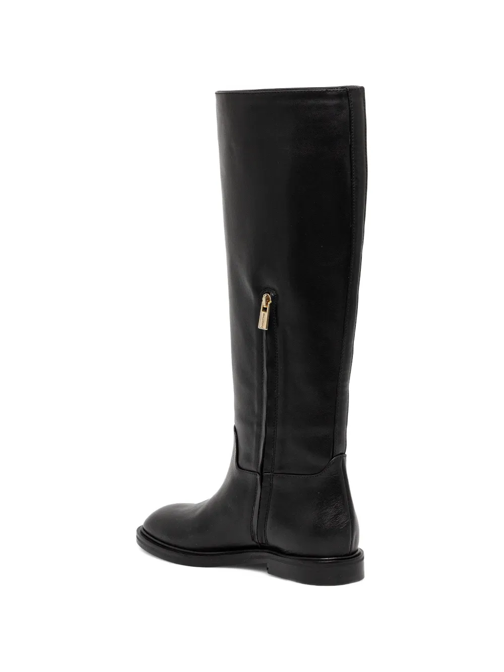 Baldinini leather knee-high boots Zwart