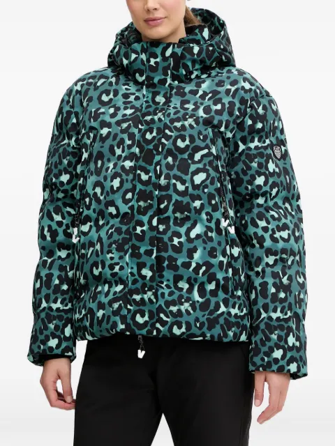 Ea7 Emporio Armani chamarra con capucha y estampado de leopardo