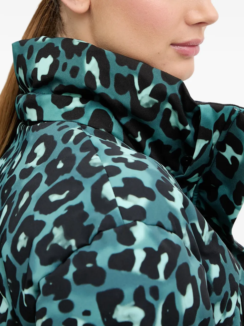Ea7 Emporio Armani Jack met luipaardprint en capuchon Groen