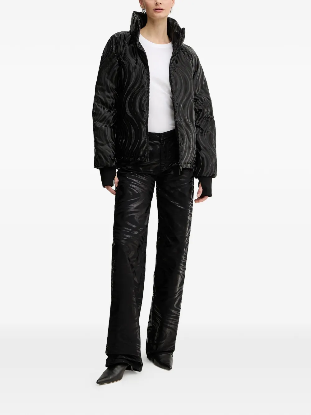 Armani Exchange zebra-pattern jeans - Zwart