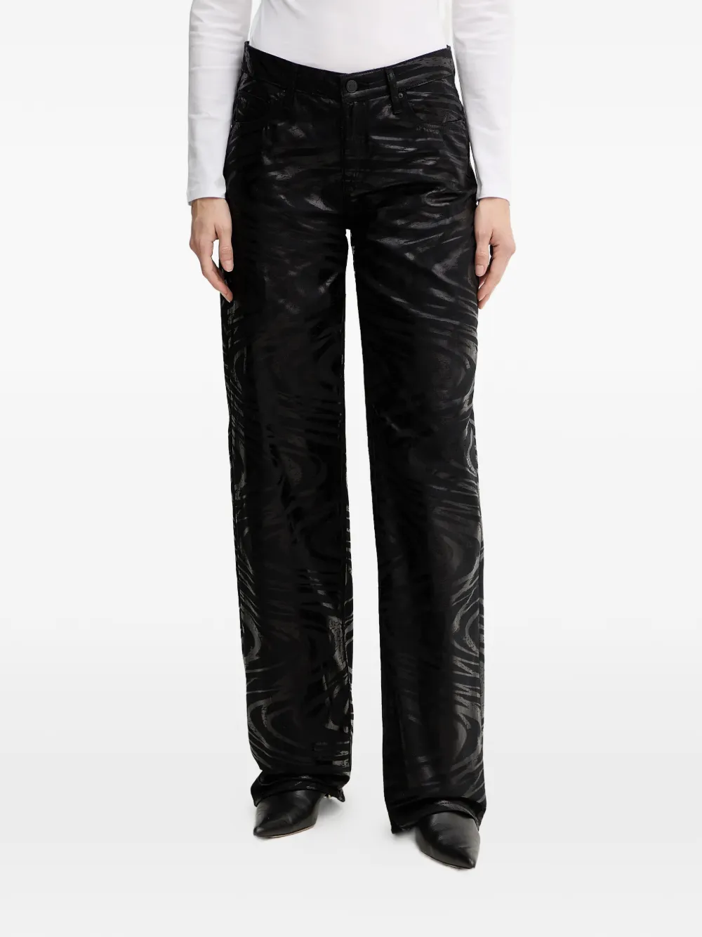 Armani Exchange zebra-pattern jeans - Nero