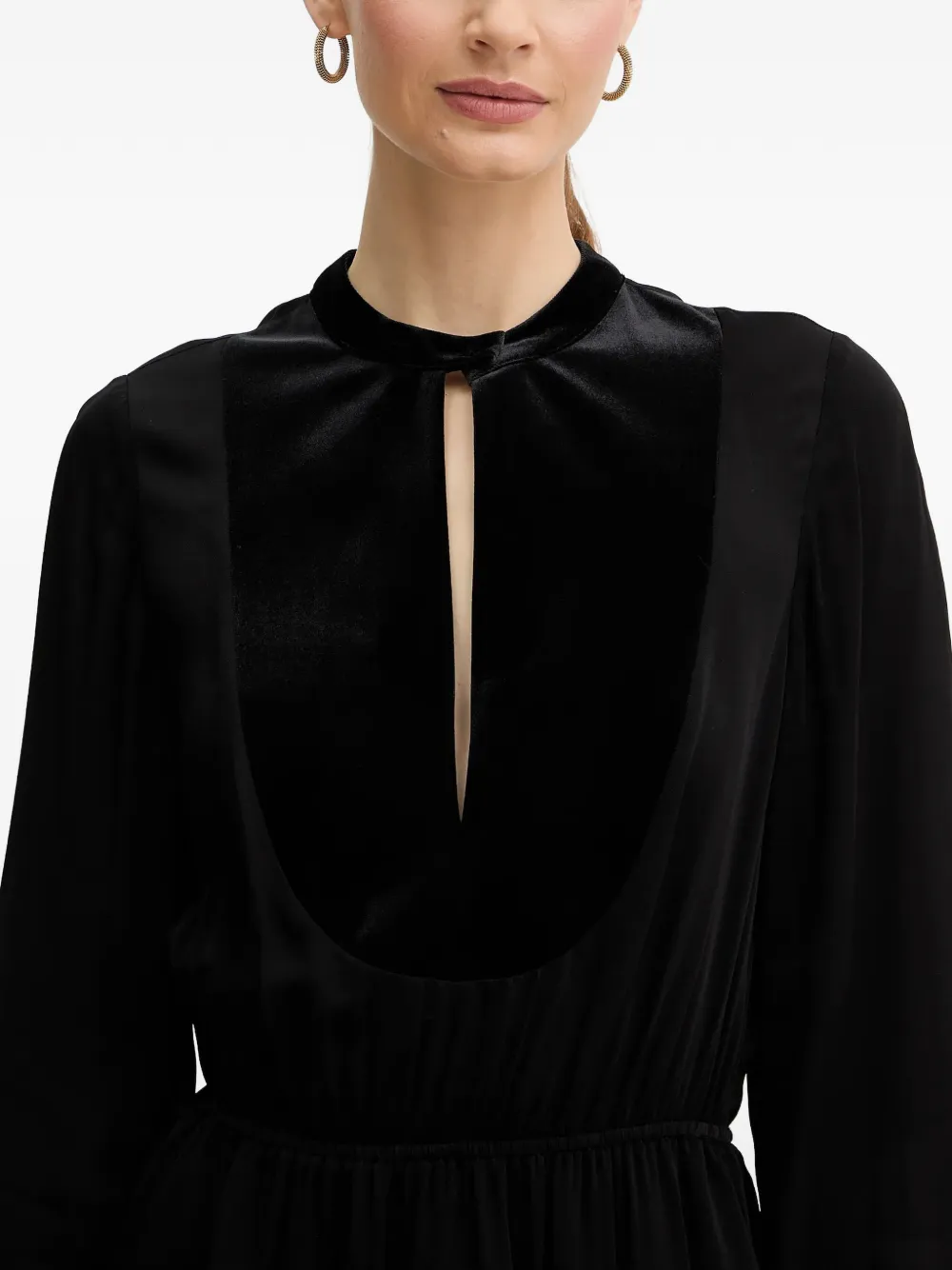 Armani Exchange Mini-jurk met fluwelen vlak Zwart