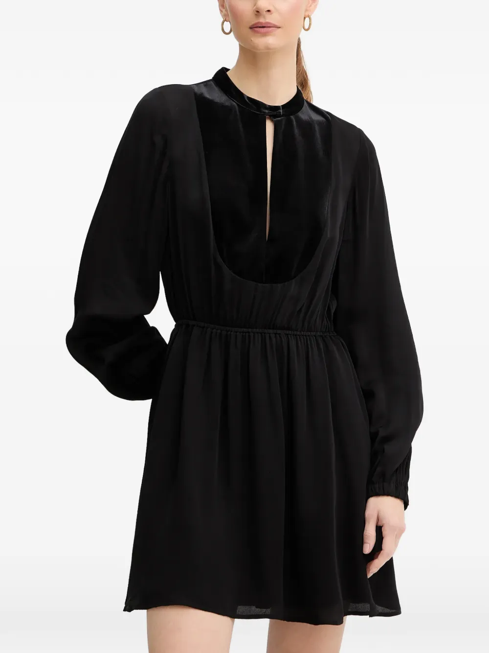 Armani Exchange velvet-panel mini dress - Nero