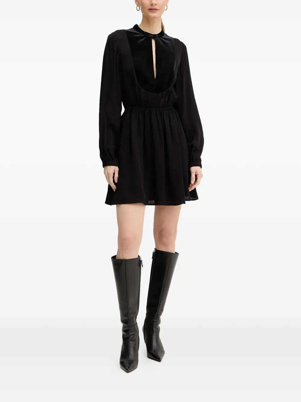 Armani Exchange Mini-jurk met fluwelen vlak Zwart