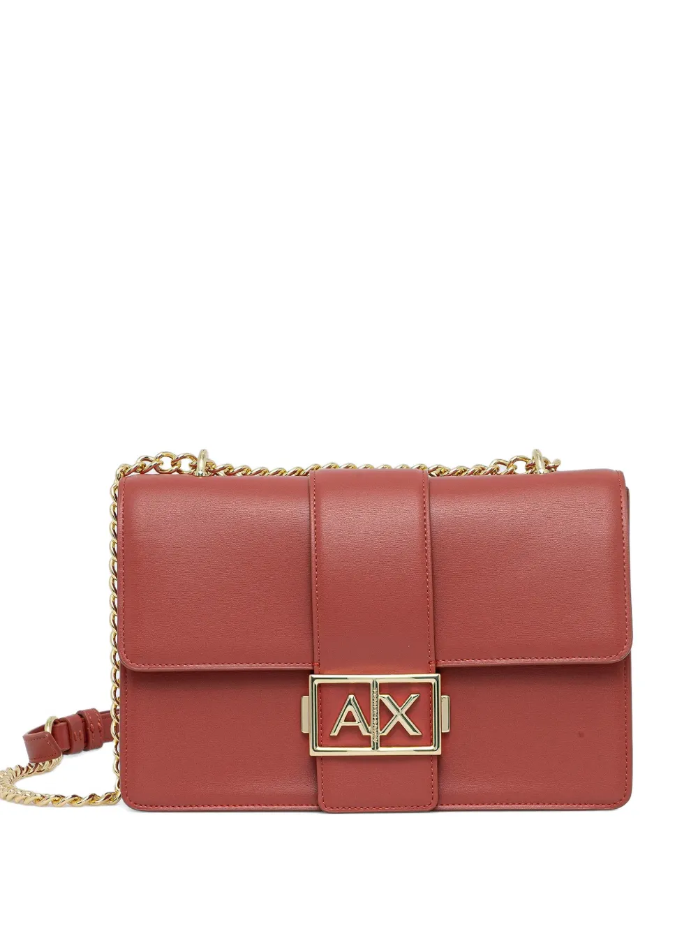 Armani Exchange metal-logo chain satchel - Rosso