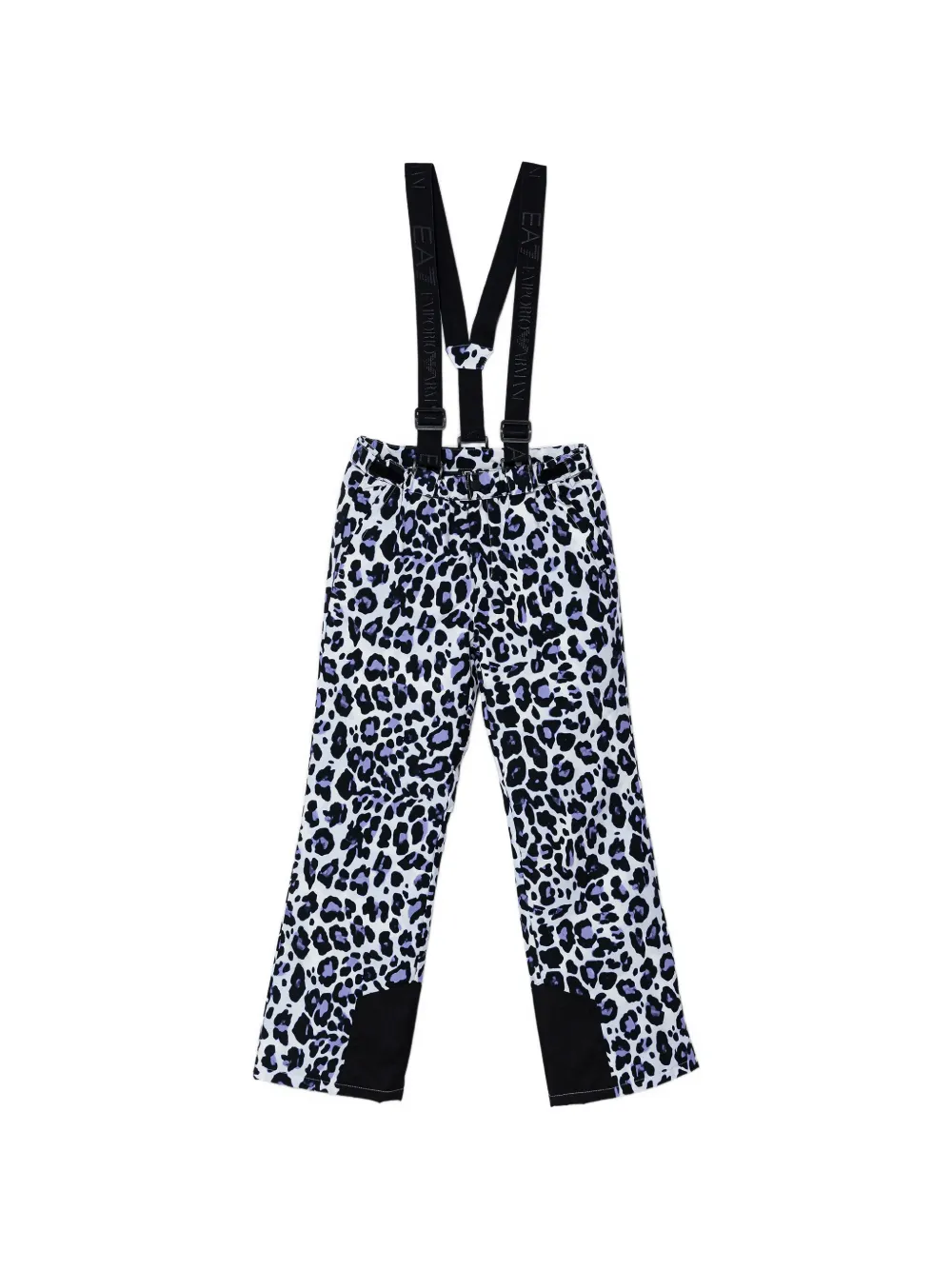 Emporio Armani Kids leopard-print suspenders trousers - Viola