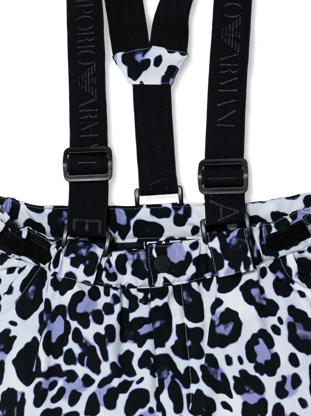 Emporio Armani Kids Broek met bretels en luipaardprint Paars