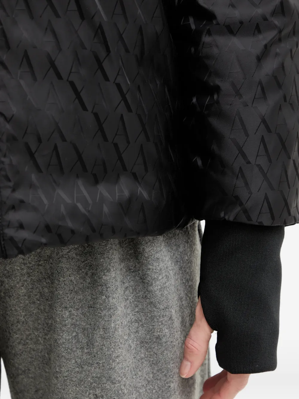 Armani Exchange Jack met capuchon en patroon Zwart