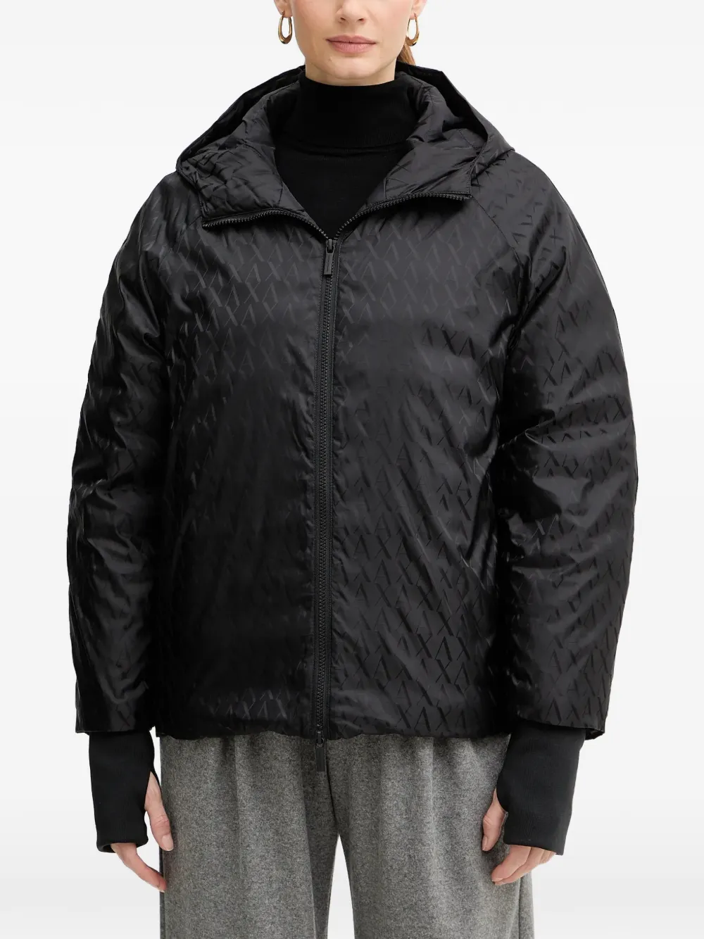 Armani Exchange hooded patterned jacket - Nero