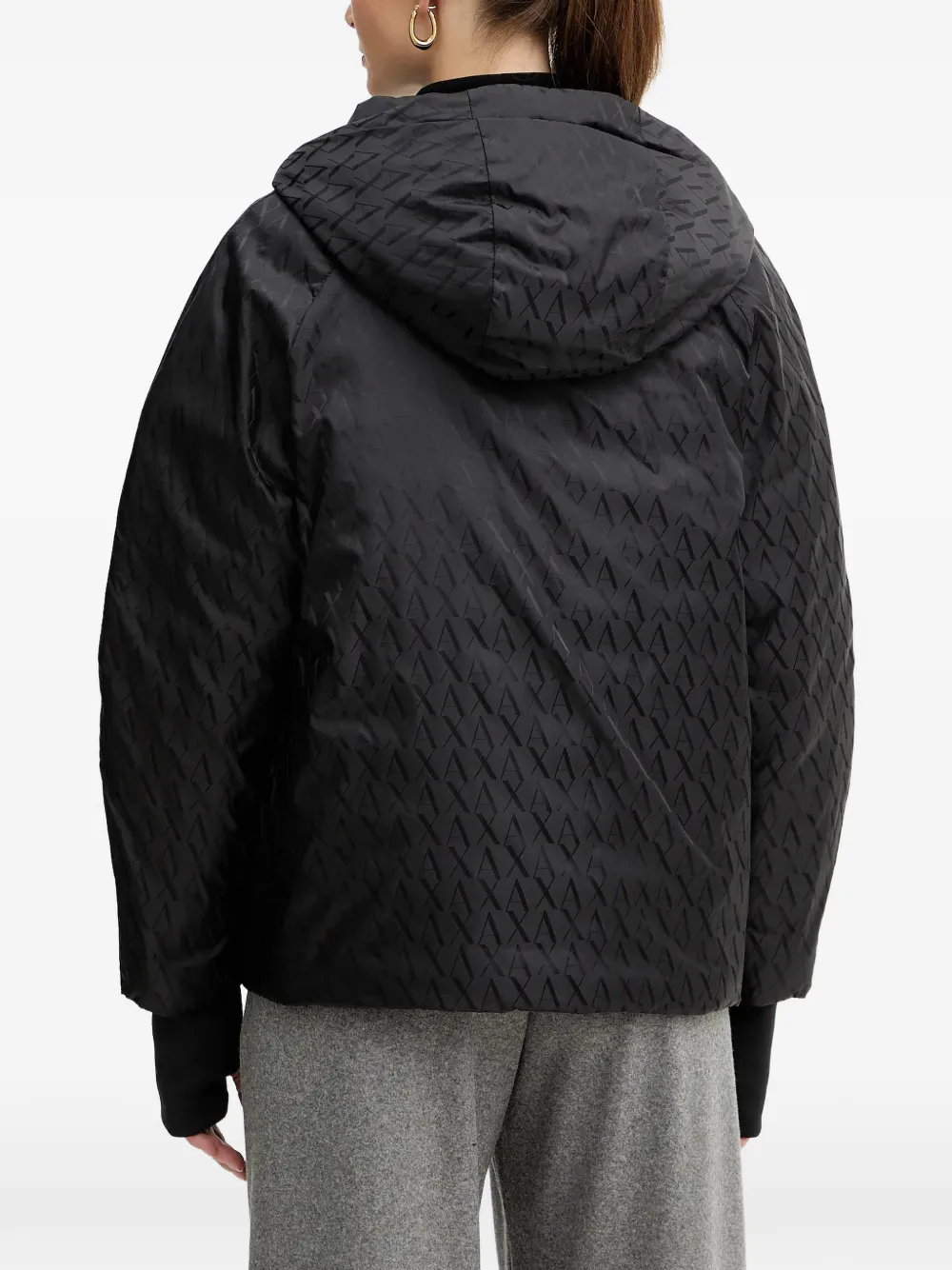 Armani Exchange Jack met capuchon en patroon Zwart