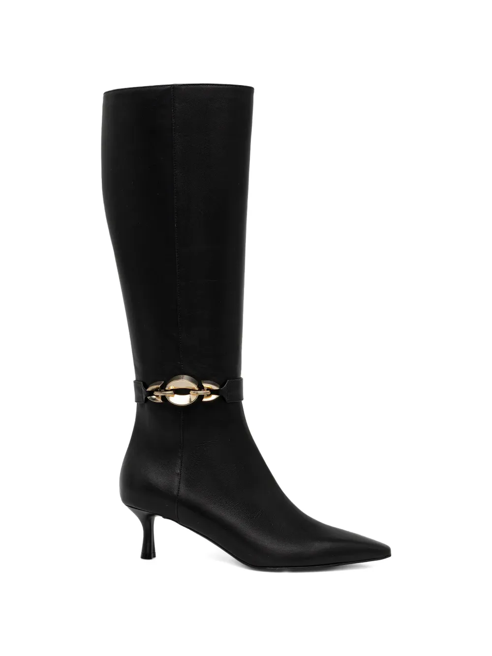 Baldinini chain-detail leather knee-high boots - Nero