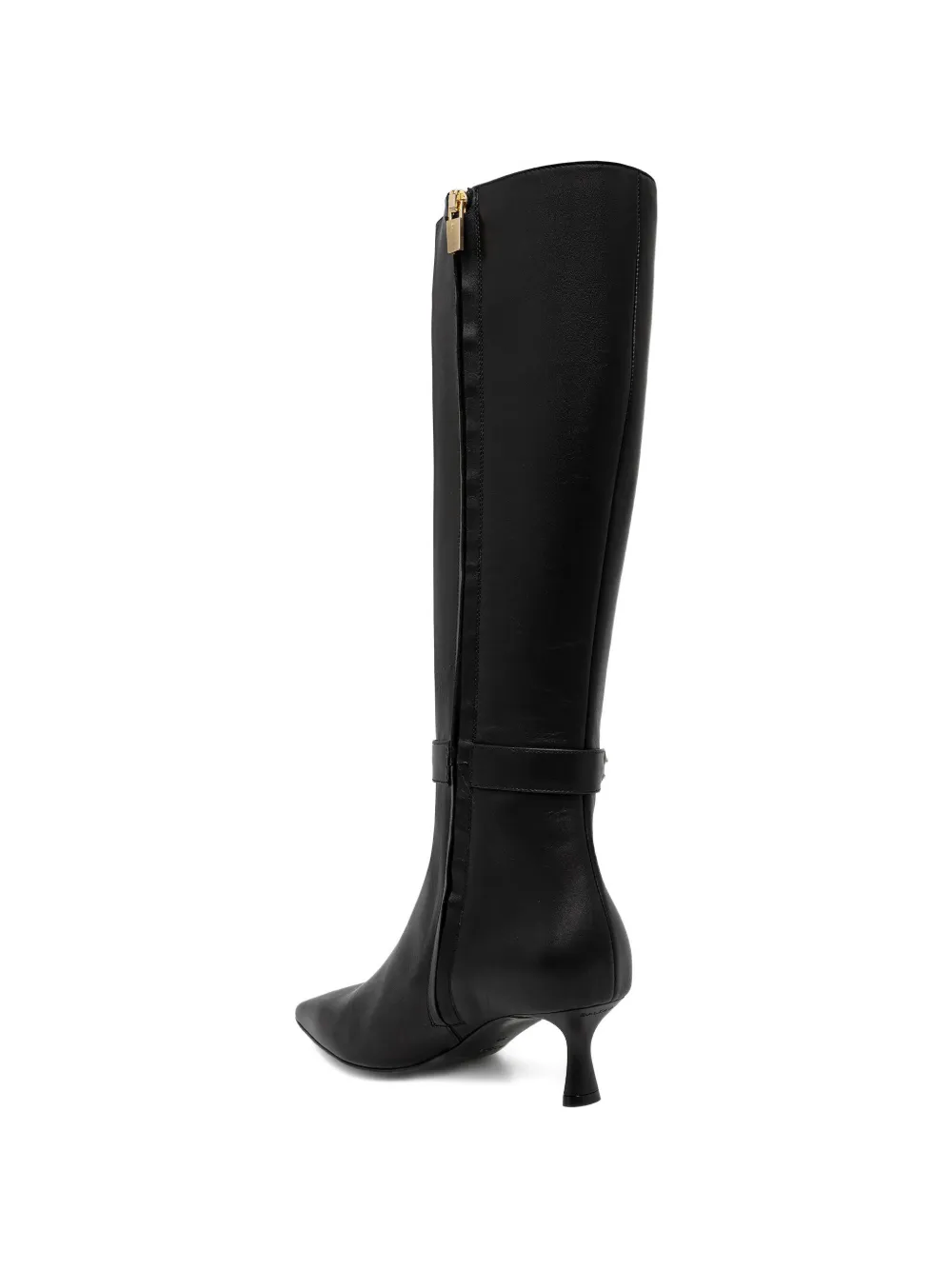 Baldinini chain-detail leather knee-high boots Zwart