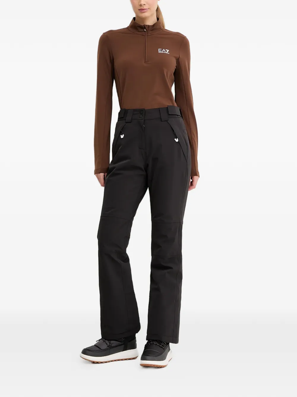Ea7 Emporio Armani Ski-top met logoprint Bruin