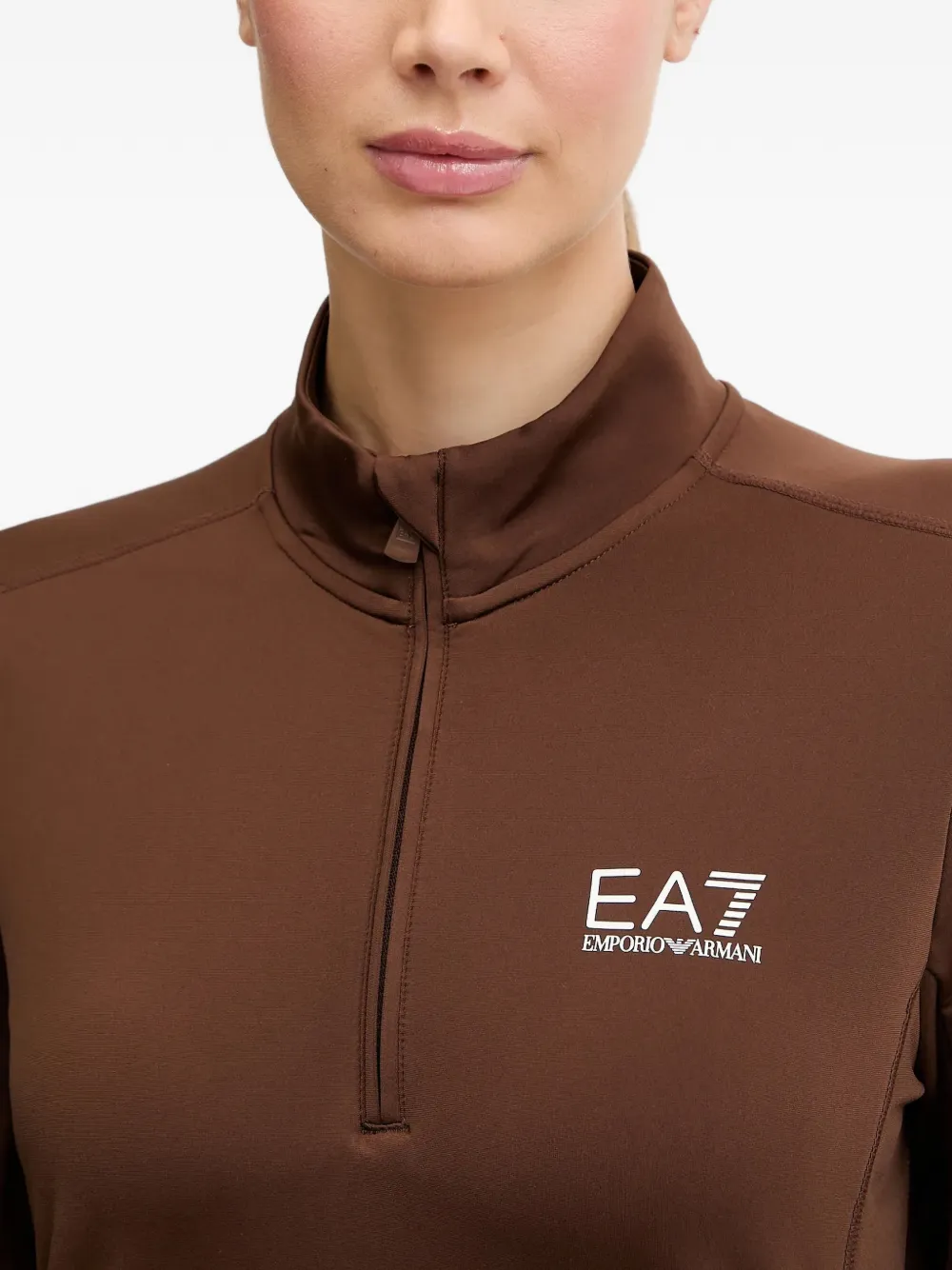 Ea7 Emporio Armani Ski-top met logoprint Bruin