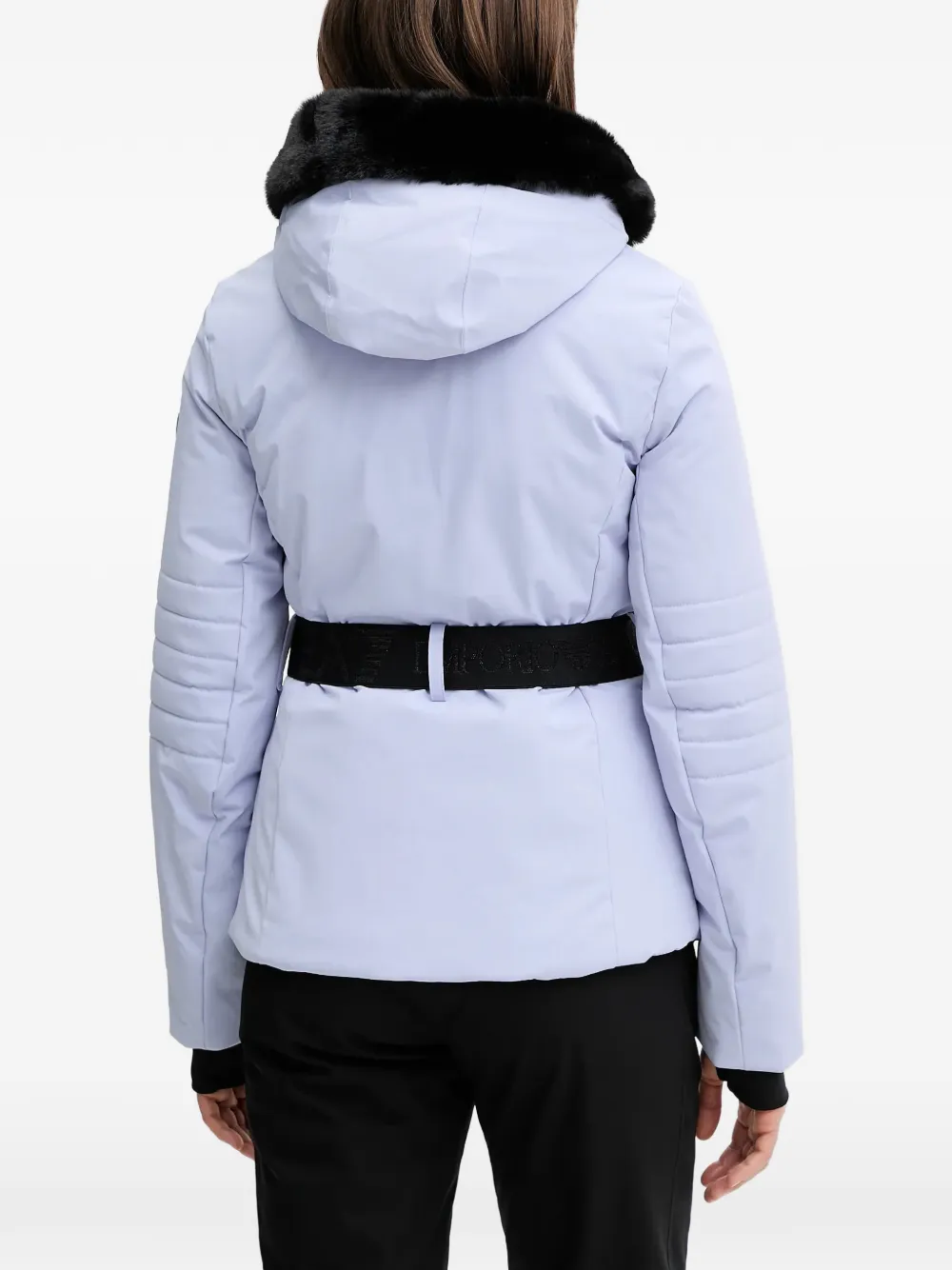 Ea7 Emporio Armani Ski-jack met capuchon en ceintuur Paars