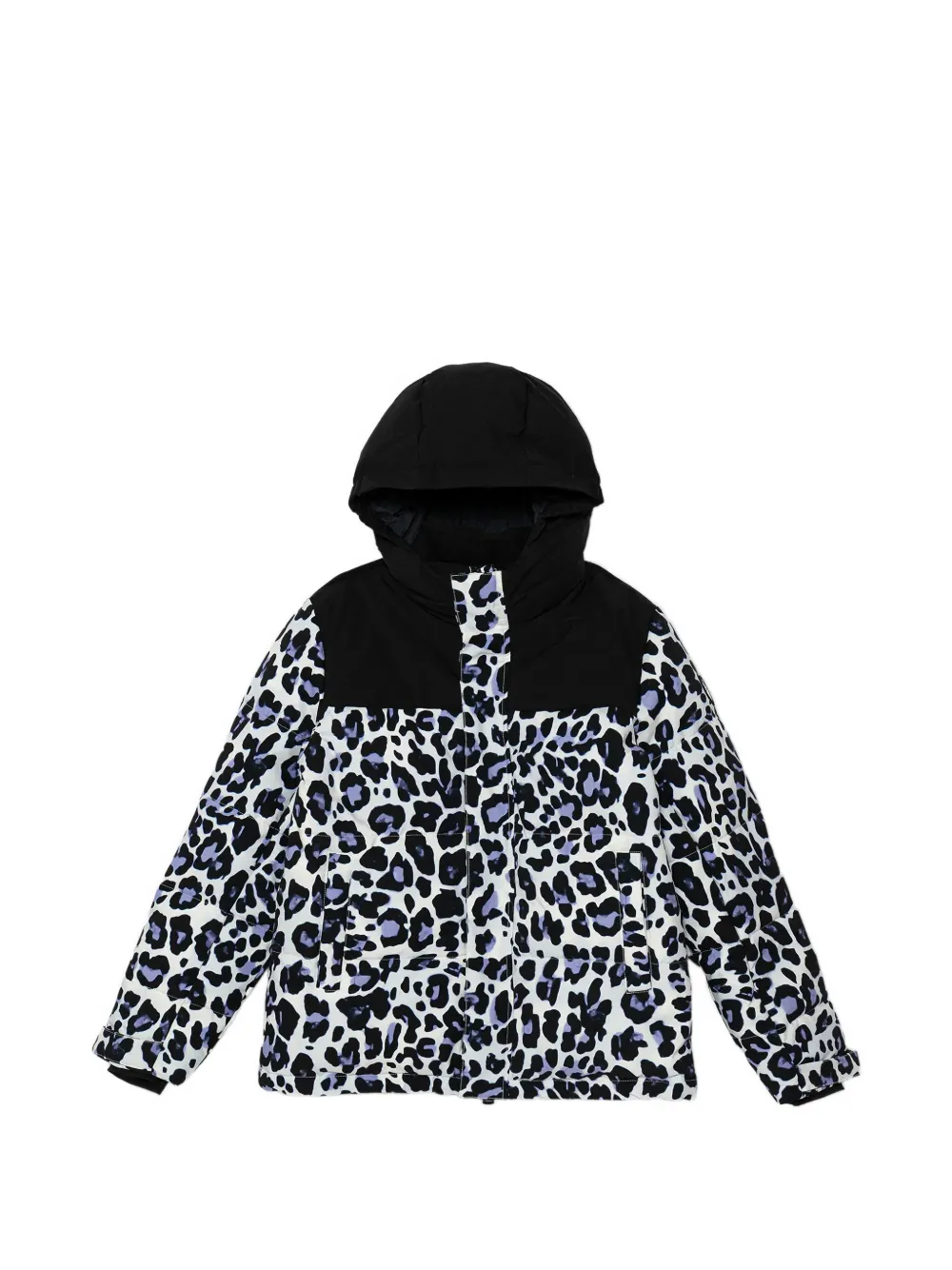 Emporio Armani Kids leopard-print hooded jacket - Bianco