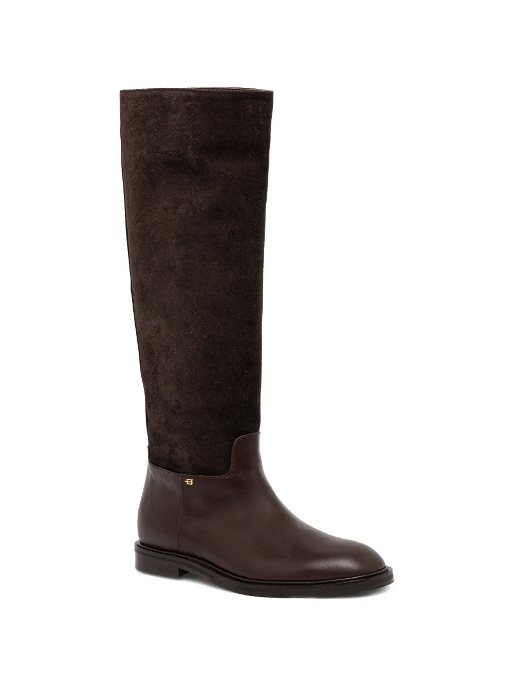 Baldinini suede-panel knee-high boots Bruin