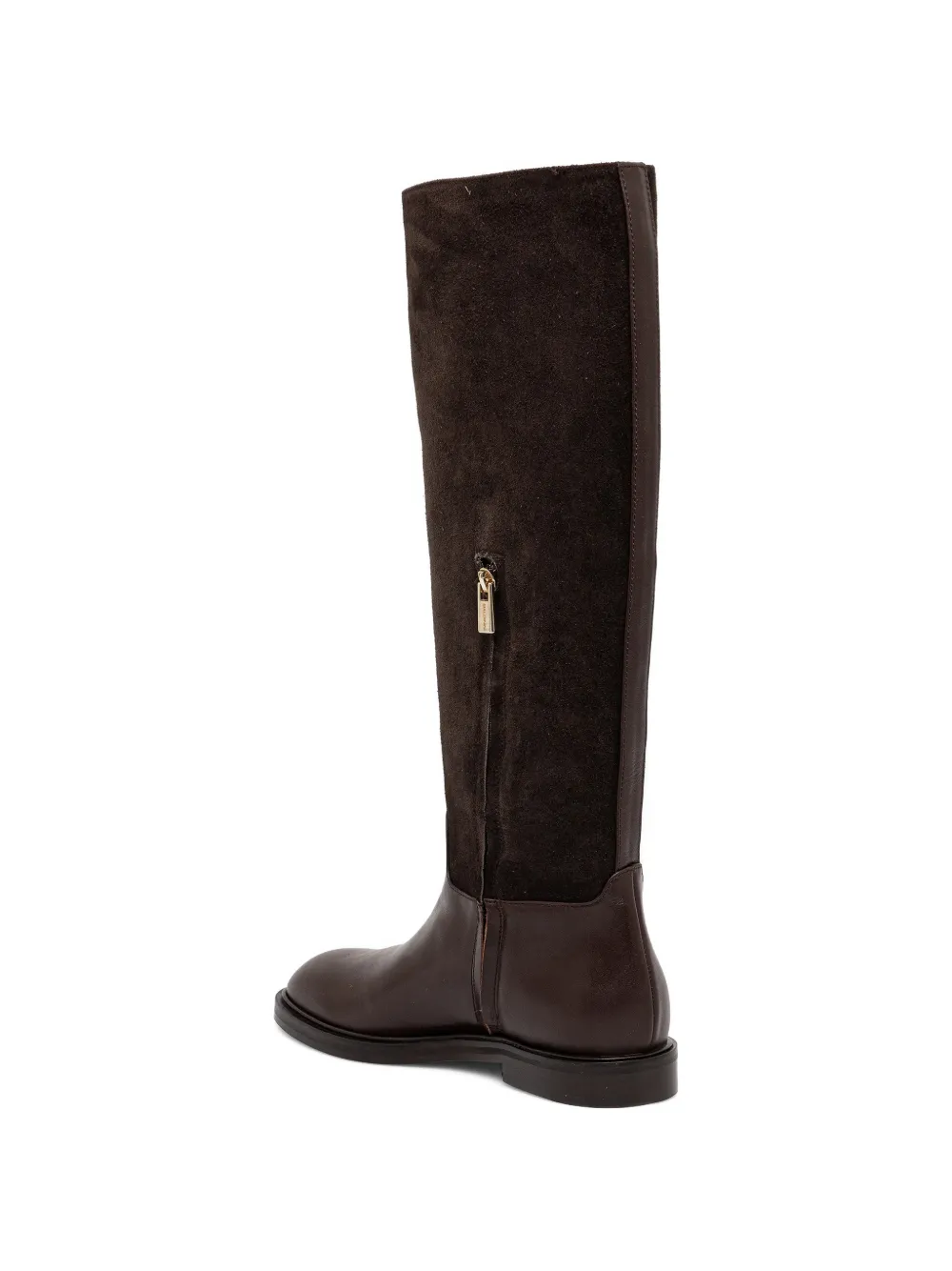 Baldinini suede-panel knee-high boots Bruin