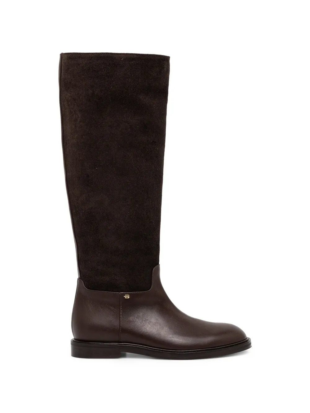 Baldinini suede-panel knee-high boots - Marrone