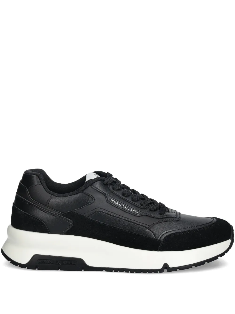 Armani Exchange suede-panel sneakers | Black | Image 1