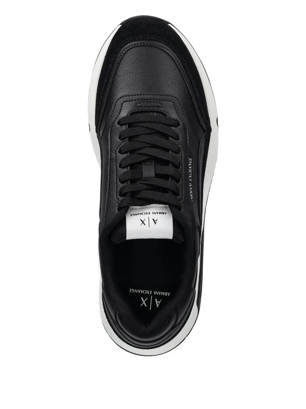 Armani Exchange Sneakers met suède vlak Zwart
