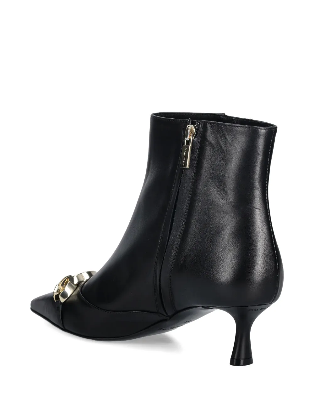 Baldinini chain-detail pointed ankle boots Zwart