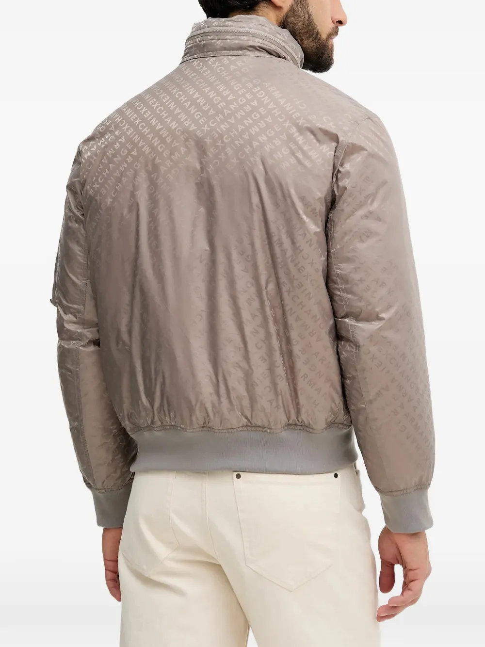  Armani Exchange Logo-print Padded Jacket - Neutrals 