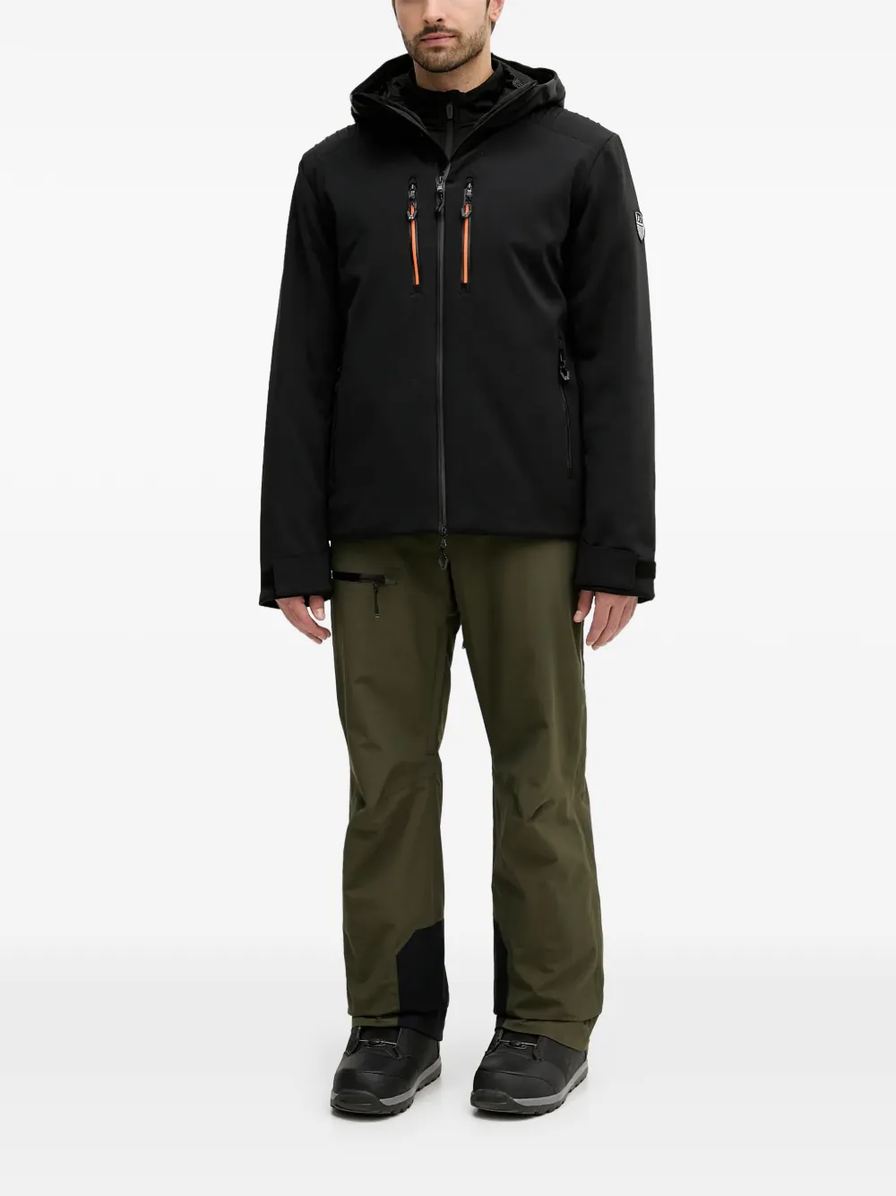 Ea7 Emporio Armani Ski-jack met capuchon Zwart