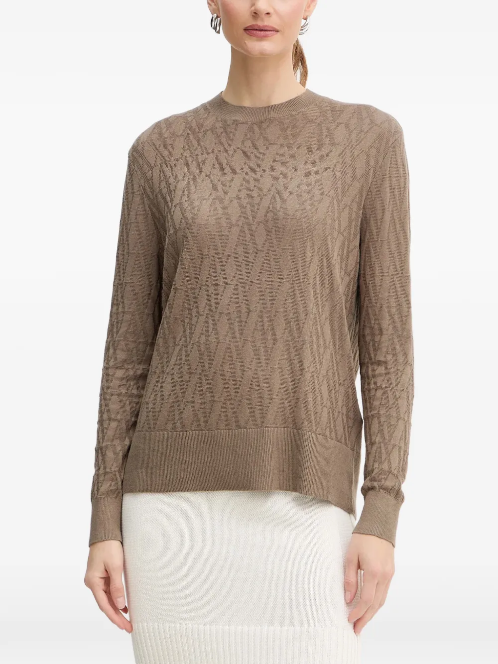 Armani Exchange jacquard sweater - Marrone