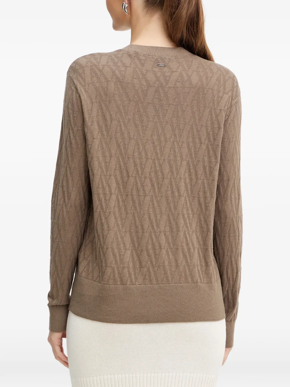  Armani Exchange Pull à Motif Jacquard - Marron 