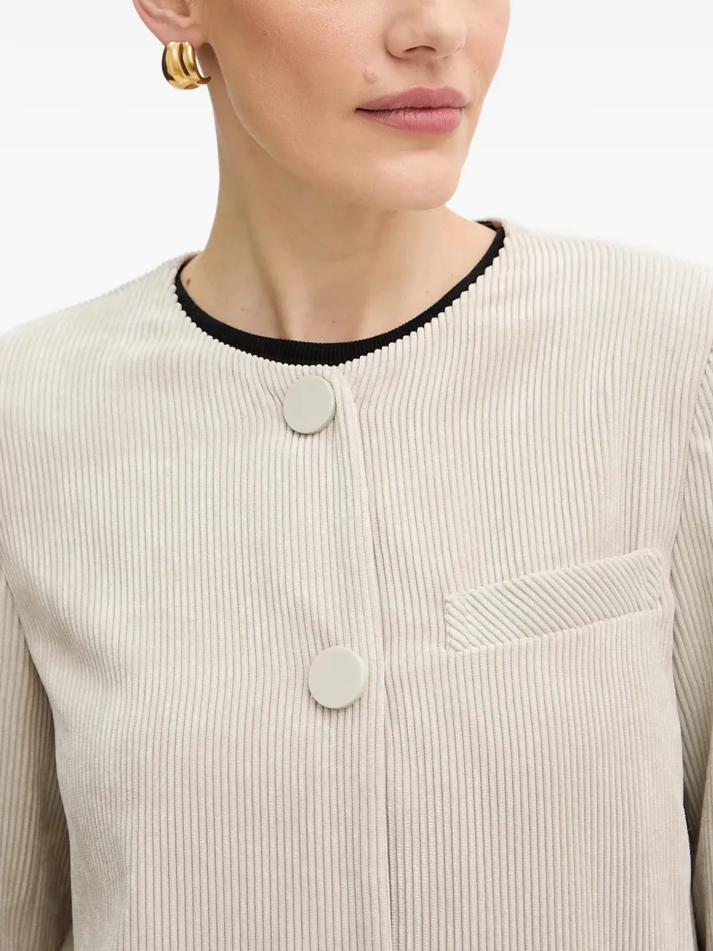 Armani Exchange Ribfluwelen blazer met knopen Beige