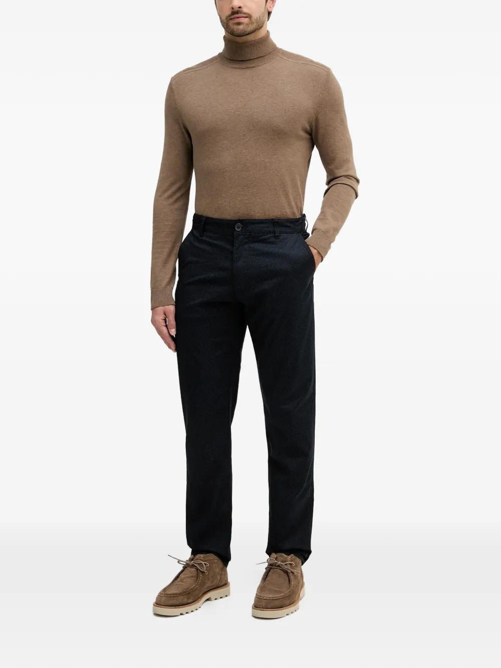 Armani Exchange logo-plaque trousers - Blauw