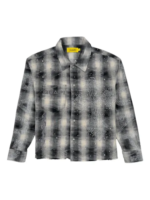 GUAPI crystal-embellished plaid flannel