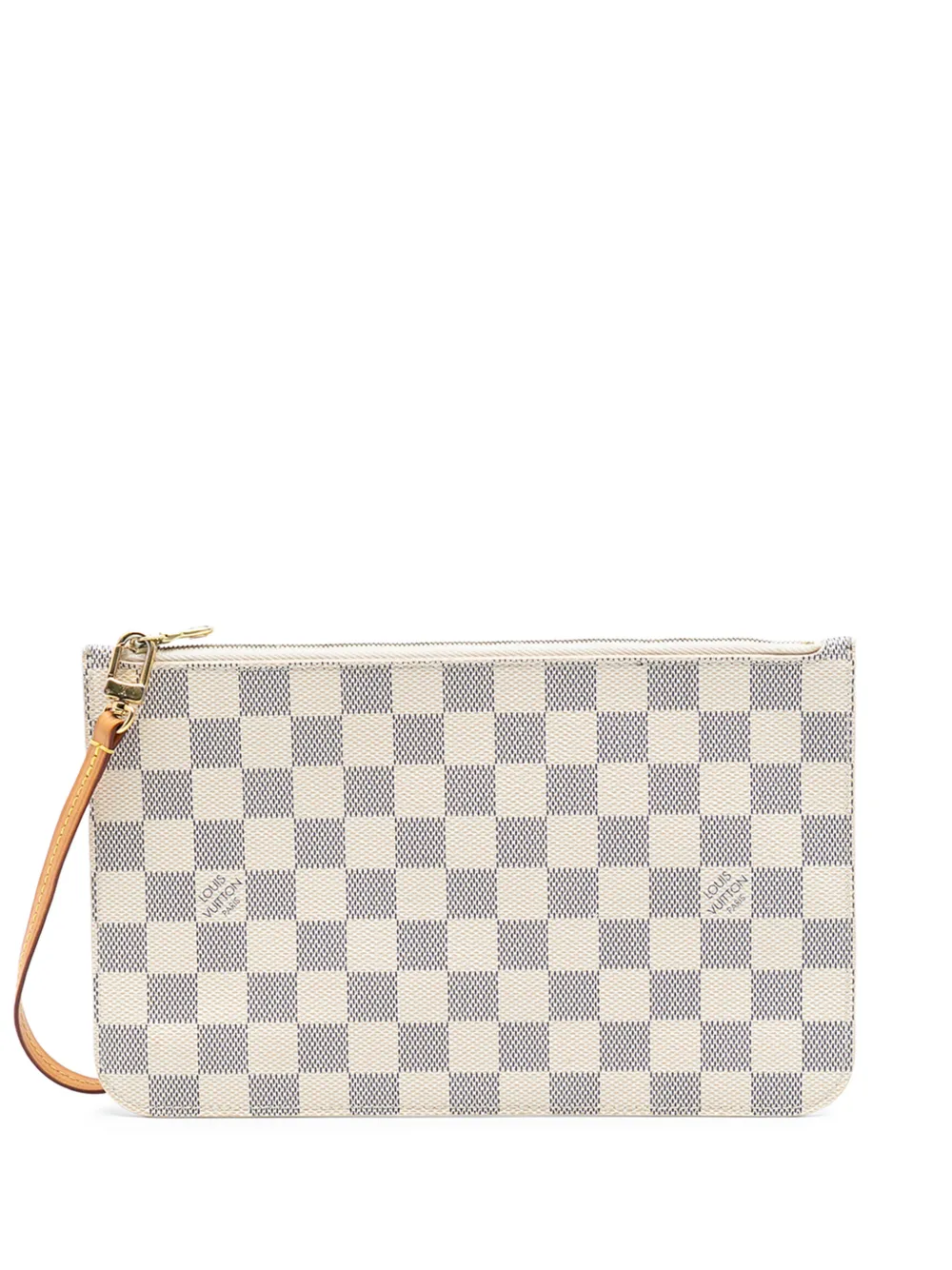 Louis Vuitton Pre-Owned Pochette Neverfull in tela Damier Azur 2017 - Bianco