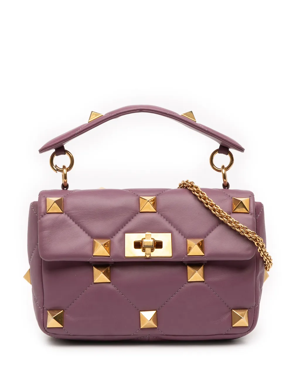 Valentino Garavani Pre-Owned Borsa a tracolla Nappa Roman media con borchie 2018-2025 - Viola