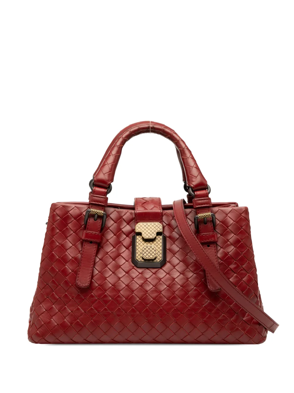 Bottega Veneta Pre-Owned 2012-2025 mini Intrecciato Roma Satchel-Tasche aus Nappaleder - Rot