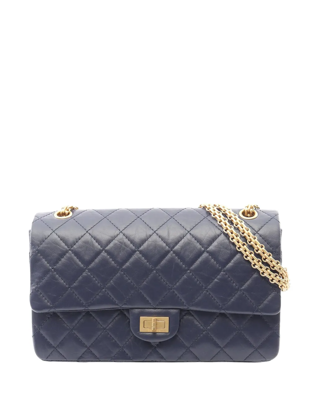 CHANEL Pre-Owned Borsa a spalla 226 Reissue 2.55 Double Flap in pelle di vitello trapuntata 2021-2025 - Blu
