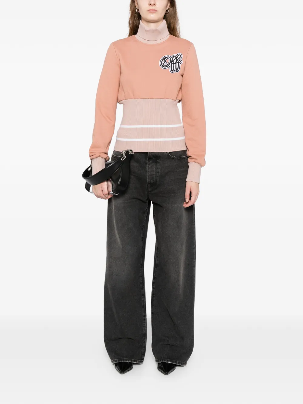  Off-white Cheerleader Ribbed Sweatshirt - Pink 